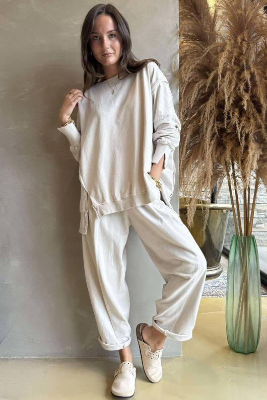 Lagen Seamed Tapered Barrel Pant Calico /9=